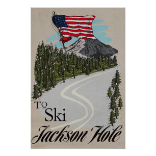 Póster Para Esquiar Jackson Hole