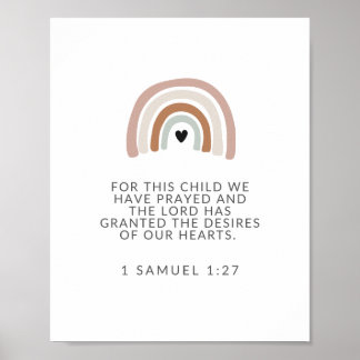 Póster Para Este Niño Hemos Orado, 1 Samuel 1 27 Rótulo