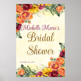 Póster para fiesta de shower floral de otoño para 