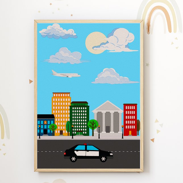 Póster para habitación de niños de coche de policí (Subido por el creador)
