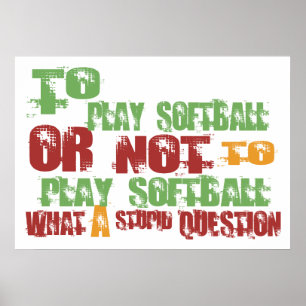 Póster Para jugar a softball