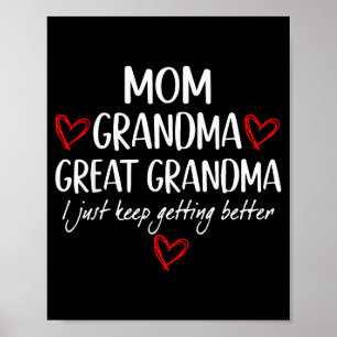 Póster Para la abuela de los nietos Mamá Abuela Bisabuela
