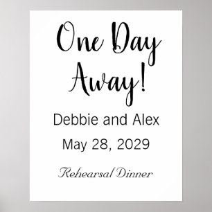 Póster para la Cena de Ensayo de Boda Un Día Despu