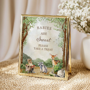 Póster para la mesa de dulces de baby shower con t