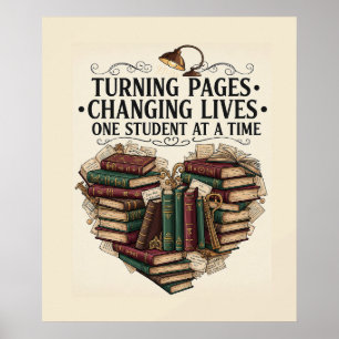 Póster para maestros   Arte del corazón del libro 