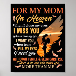 Póster Para mamá en el cielo cuando cierro los ojos extra