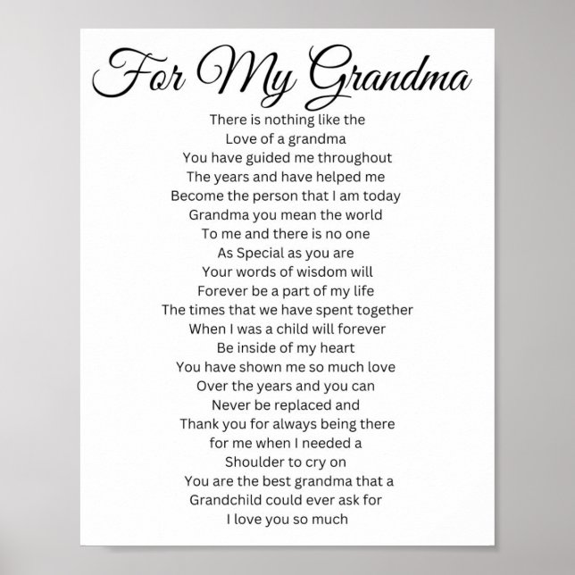 Póster Para mi abuela (Frente)