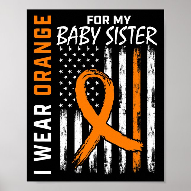 Póster Para mi bebé Hermana Leucemia Conciencia (Frente)