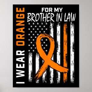 Póster Para Mi Hermano En Derecho Leucemia Awareness Flag
