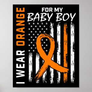 Póster Para mi hijo bebé niño leucemia Conciencia