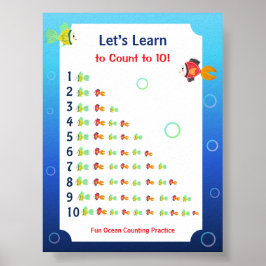 Póster para niños: Aprendamos a contar hasta 10