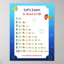 Póster para niños: Aprendamos a contar hasta 10