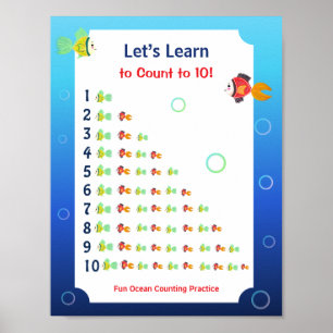 Póster para niños: Aprendamos a contar hasta 10