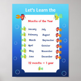 Póster para Niños para Aprender los Meses del Año