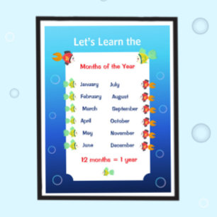 Póster para Niños para Aprender los Meses del Año