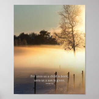 Póster Para nosotros ha nacido un niño Isaías 9:6 Navidad