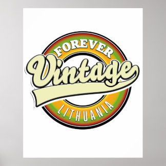 Póster Para siempre el logotipo vintage de lithuania.