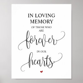 Póster Para siempre en nuestro corazón Rótulo conmemorati