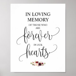 Póster Para siempre en nuestro corazón Rótulo conmemorati