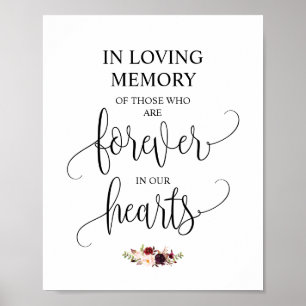 Póster Para siempre en nuestro corazón Rótulo conmemorati