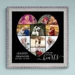 Póster Para siempre en nuestros corazones Collage de foto<br><div class="desc">El poster del servicio funerario de Collage de fotos con forma de corazón, que también se puede mostrar tras la celebración de la reunión conmemorativa de vida. La plantilla de fotos está configurada para que agregue las imágenes que se muestran en formato horizontal, vertical y cuadrado para mostrar automáticamente una...</div>