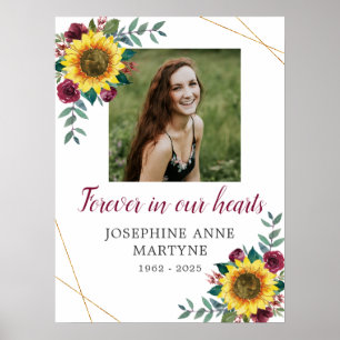 Póster Para Siempre En Nuestros Corazones Funeral Girasol