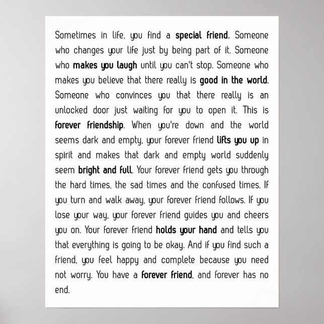 Póster Para siempre no tiene fin (Frente)