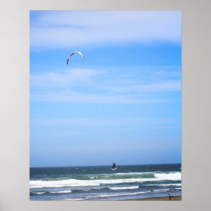 Póster Para surfista en el aire sobre el color de la play