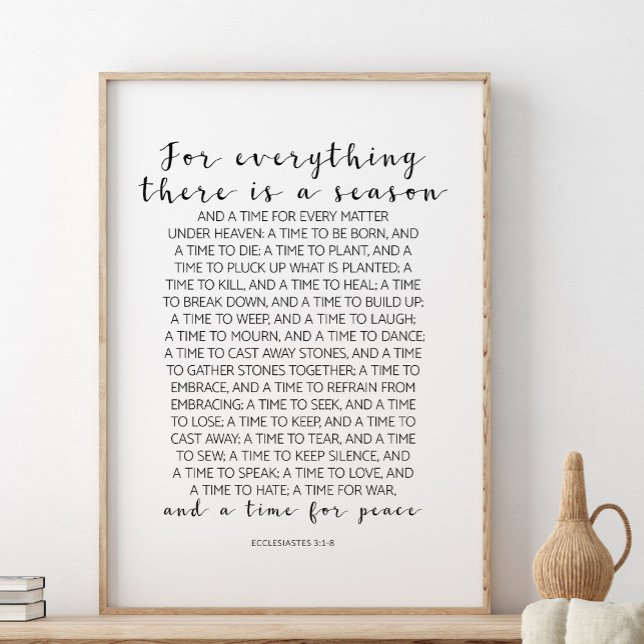 Póster Para Todo Lo Que Hay, Ecclesiastos 3:1-8 (Subido por el creador)