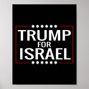 Póster Para Trump 2020 Cartel de Mitin Hebreo-judío Israe