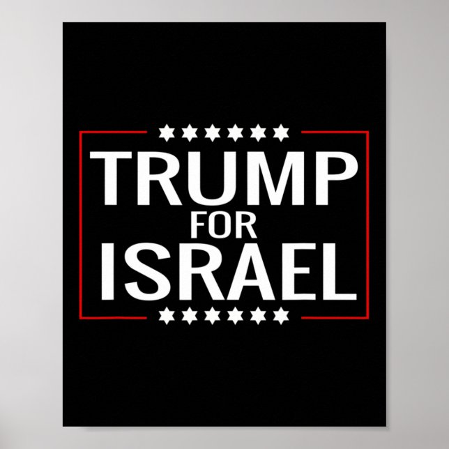 Póster Para Trump 2020 Cartel de Mitin Hebreo-judío Israe (Frente)
