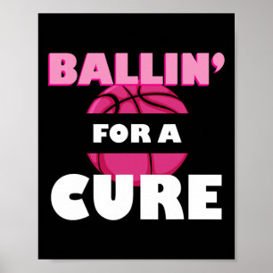 Póster Para Una Curación Baloncesto Conciencia Del Cáncer