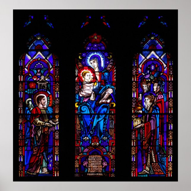 Póster Para Unto Nosotros Nace Un Niño Con Vidrio Manchad (Frente)