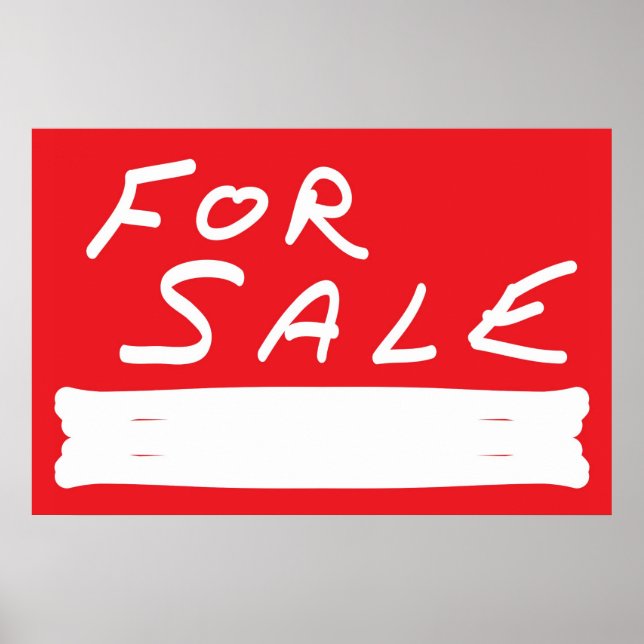 PÓSTER PARA VENTA RÓTULO BLANCO EN ROJO (Frente)