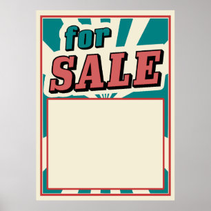 Póster Para VENTA ' vintage afiche estilo retro
