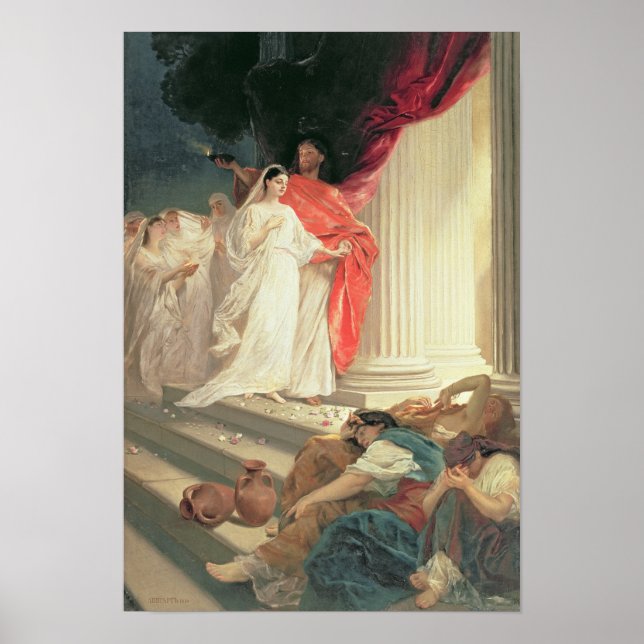 Póster Parable de las vírgenes sabias y tontas, 1886 (Frente)