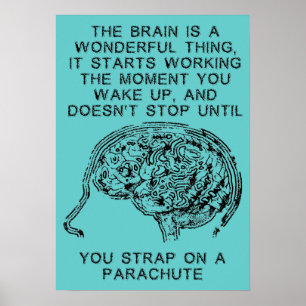 Póster Paracaídas de trabajo cerebral Cielo de buceo dive
