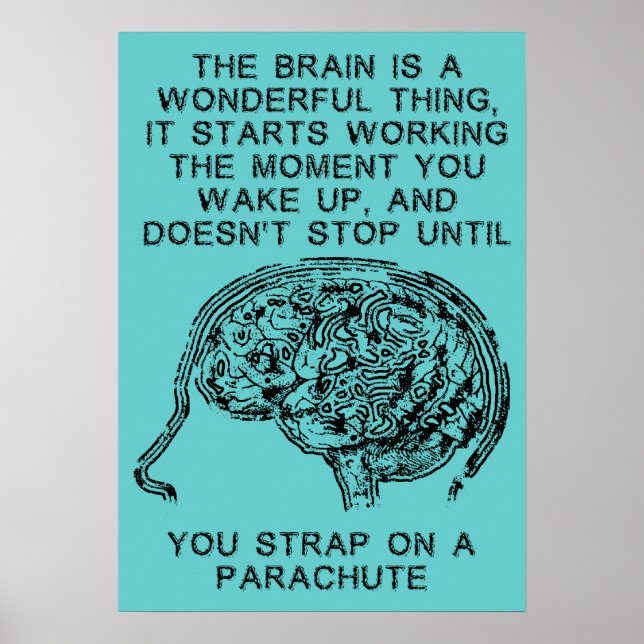Póster Paracaídas de trabajo cerebral Cielo de buceo dive (Frente)