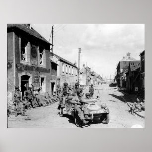 Póster Paracaidistas estadounidenses en Carentan, Francia
