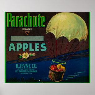 Póster Parachute Apple Crate Label