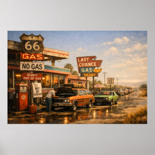 Póster Parada de gasolina de última oportunidad de la Rut