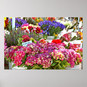 Póster Parada de la flor del mercado del granjero