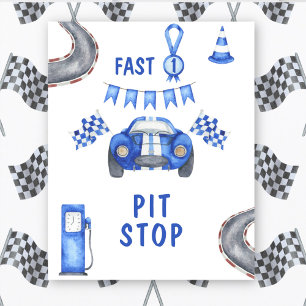 Póster Parada de PIT para el Primer Cumpleaños del Coche