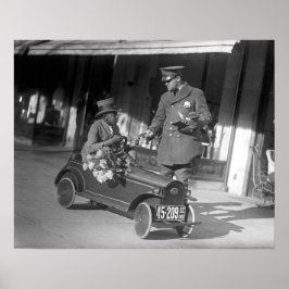 Póster Parada De Tráfico De Pedal, 1922. Foto de cosecha