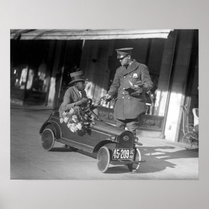 Póster Parada De Tráfico De Pedal, 1922. Foto de cosecha