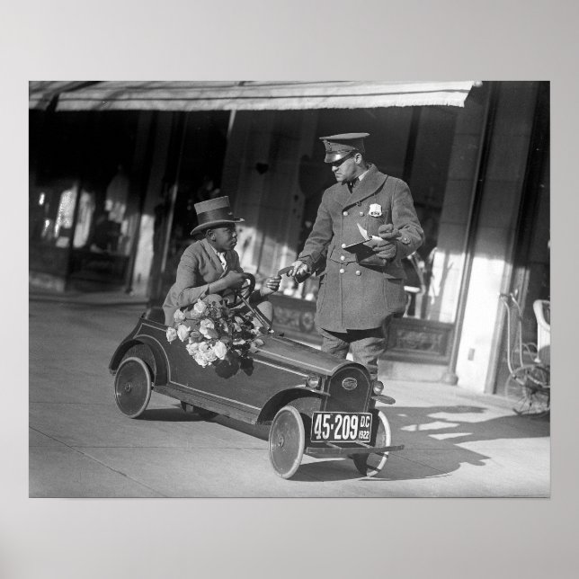 Póster Parada De Tráfico De Pedal, 1922. Foto de cosecha  (Frente)