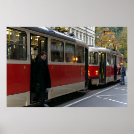 Póster Parada De Tranvía El Día De Otoño