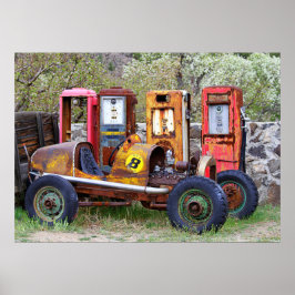 Póster Parada final de la pista de Race Car