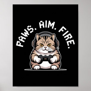 Póster Paradas apuntan a jugadores de felina de fuego que