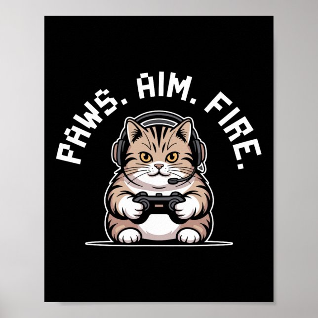 Póster Paradas apuntan a jugadores de felina de fuego que (Frente)